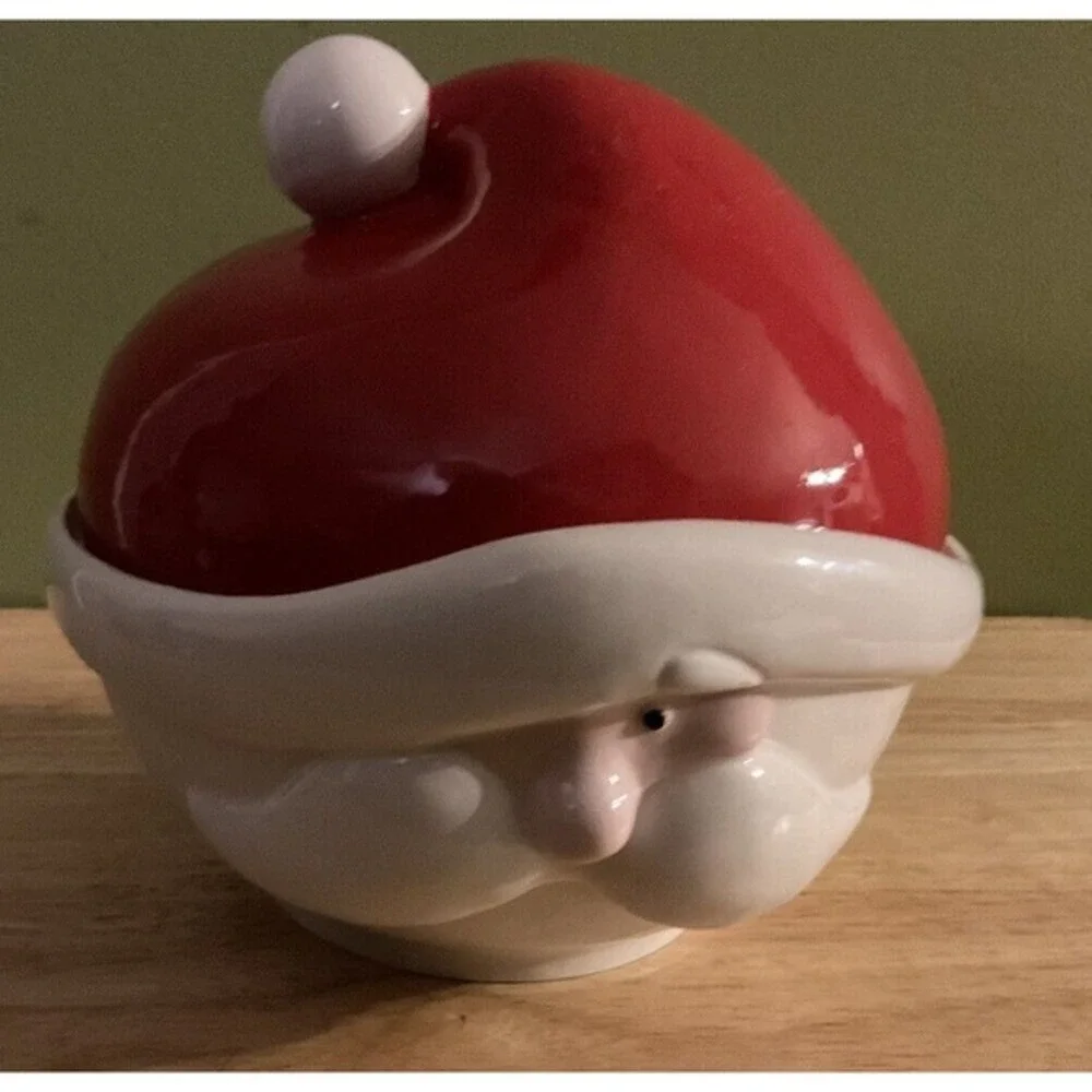 Santa Claus Fondue Set, Ceramic, With Fondue Fork.‎